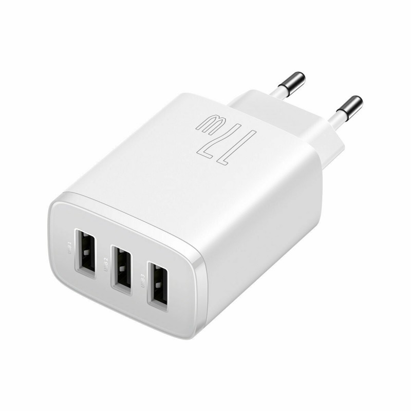 Φορτιστής Ταξιδιού Baseus Compact Wall Charger 3xUSB 17W White (CCXJ020102)