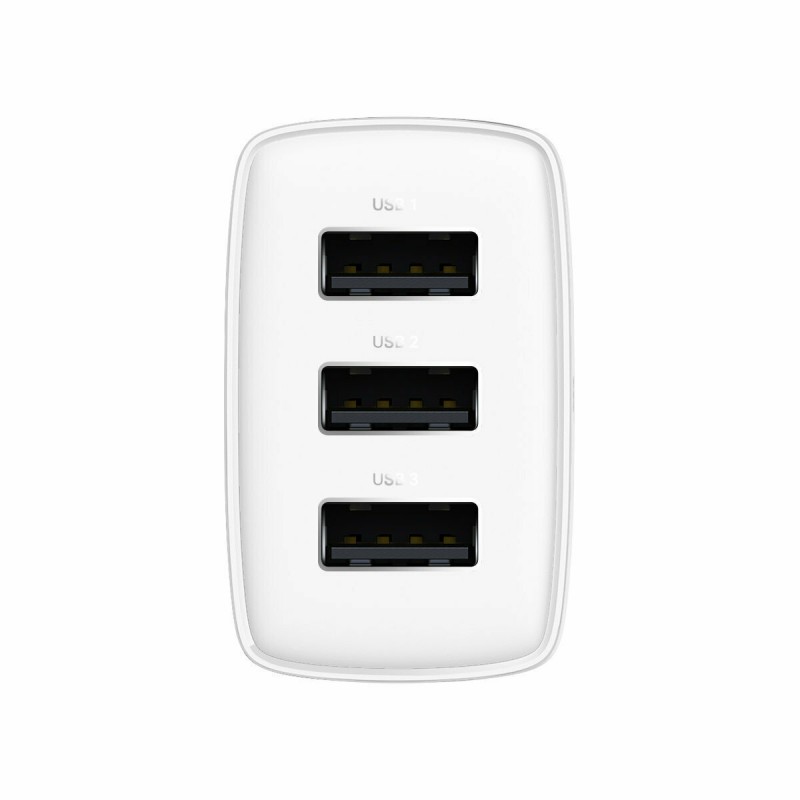 Φορτιστής Ταξιδιού Baseus Compact Wall Charger 3xUSB 17W White (CCXJ020102)