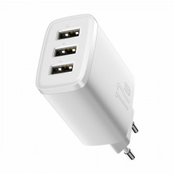 Φορτιστής Ταξιδιού Baseus Compact Wall Charger 3xUSB 17W White (CCXJ020102)