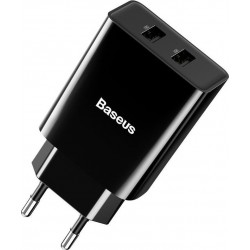 Φορτιστής Ταξιδιού Baseus Compact wall charger 2xUSB 10,5W Black (CCXJ010202)
