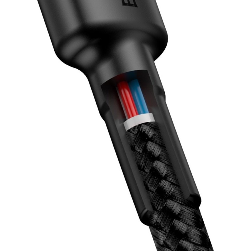 Καλώδιο Data Baseus Cafule Braided Series Type-C to Type-C 60W CATKLF-GG1 1m Black