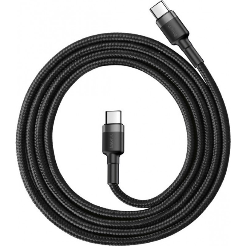 Καλώδιο Data Baseus Cafule Braided Series Type-C to Type-C 60W CATKLF-GG1 1m Black
