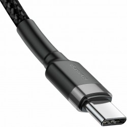 Καλώδιο Data Baseus Cafule Braided Series Type-C to Type-C 60W CATKLF-GG1 1m Black
