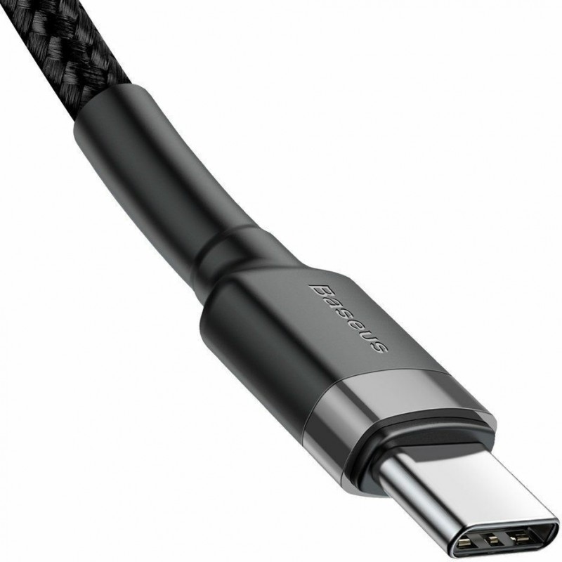 Καλώδιο Data Baseus Cafule Braided Series Type-C to Type-C 60W CATKLF-GG1 1m Black