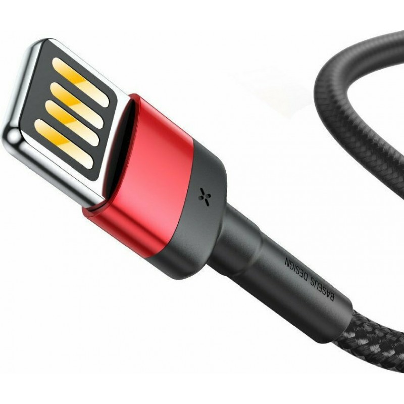 Καλώδιο Data Baseus Double-sided USB Lightning Cable 2,4A 1m (CALKLF-G91) Black/Red