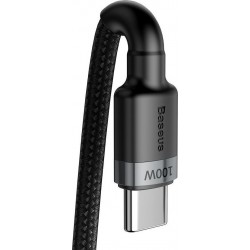 Καλώδιο Data Baseus Cafule Braided Type-C to Type-C 100W 2m Black  (CATKLF-ALG1)