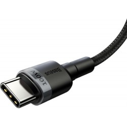 Καλώδιο Data Baseus Cafule Braided Type-C to Type-C 100W 2m Black  (CATKLF-ALG1)