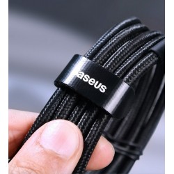Καλώδιο Data Baseus Cafule Braided Type-C to Type-C 100W 2m Black  (CATKLF-ALG1)