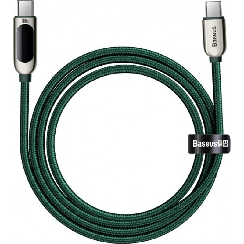 Καλώδιο Baseus Display Braided Type-C to Type-C 100W 2m Green (CATSK-C06)