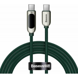 Καλώδιο Baseus Display Braided Type-C to Type-C 100W 2m Green (CATSK-C06)