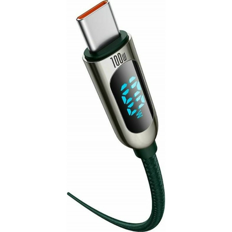 Καλώδιο Baseus Display Braided Type-C to Type-C 100W 2m Green (CATSK-C06)