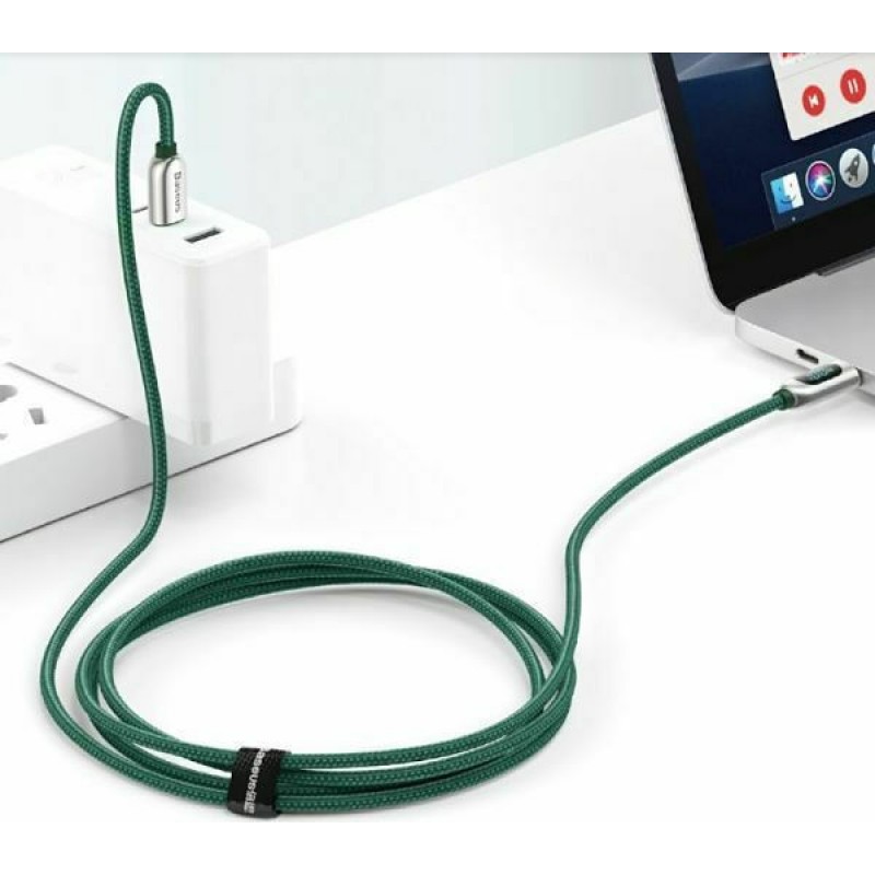 Καλώδιο Baseus Display Braided Type-C to Type-C 100W 2m Green (CATSK-C06)
