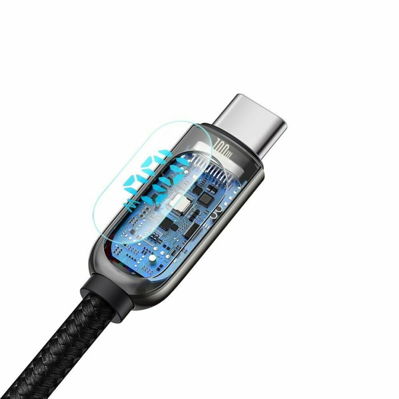 Καλώδιο Baseus Display Braided Type-C to Type-C 100W 1m Black (CATSK-B01)