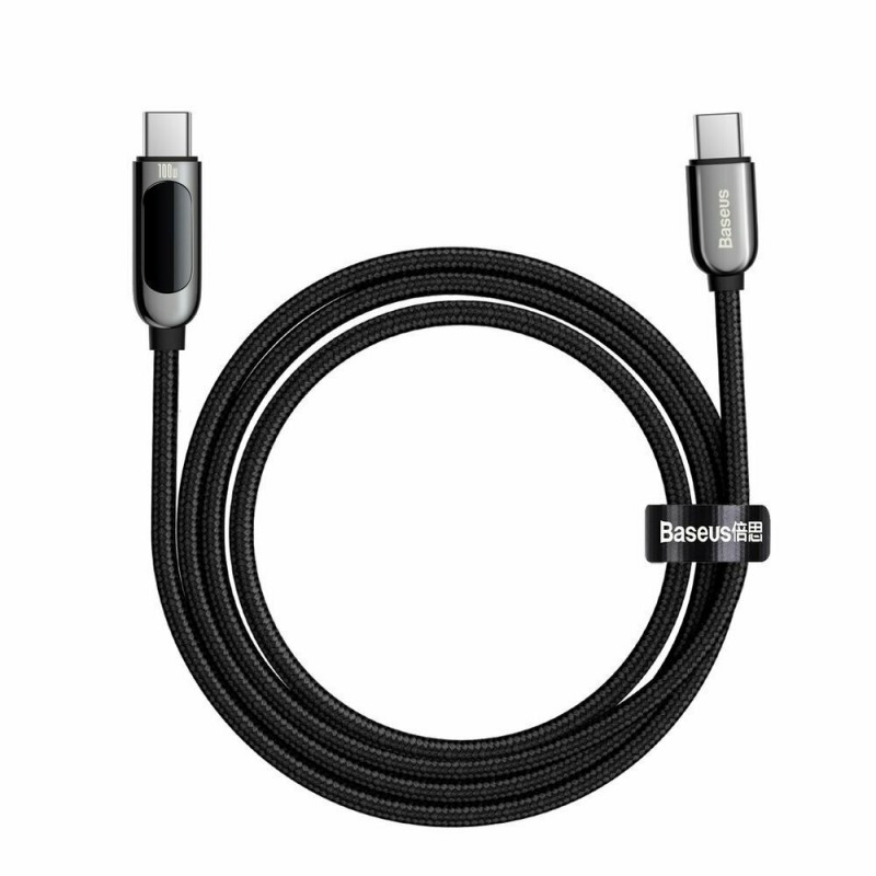 Καλώδιο Baseus Display Braided Type-C to Type-C 100W 1m Black (CATSK-B01)