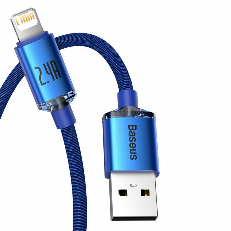 Καλώδιο Data Baseus Crystal Shine USB to Lightning 1.2m Blue (CAJY000003)