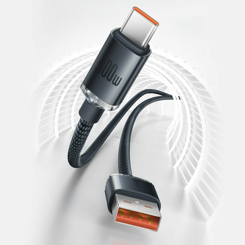 Καλώδιο Data Baseus Crystal Shine USB to Type-C 1.2m Purple (CAJY000405)