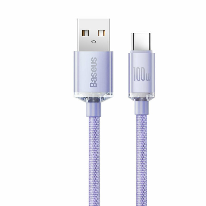 Καλώδιο Data Baseus Crystal Shine USB to Type-C 1.2m Purple (CAJY000405)