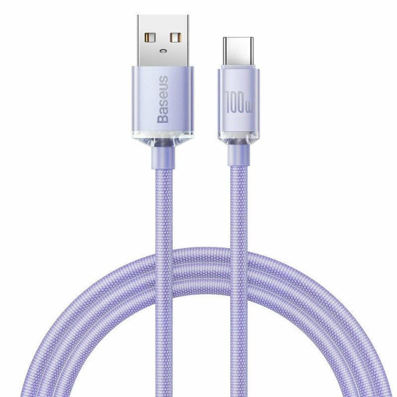 Καλώδιο Data Baseus Crystal Shine USB to Type-C 1.2m Purple (CAJY000405)