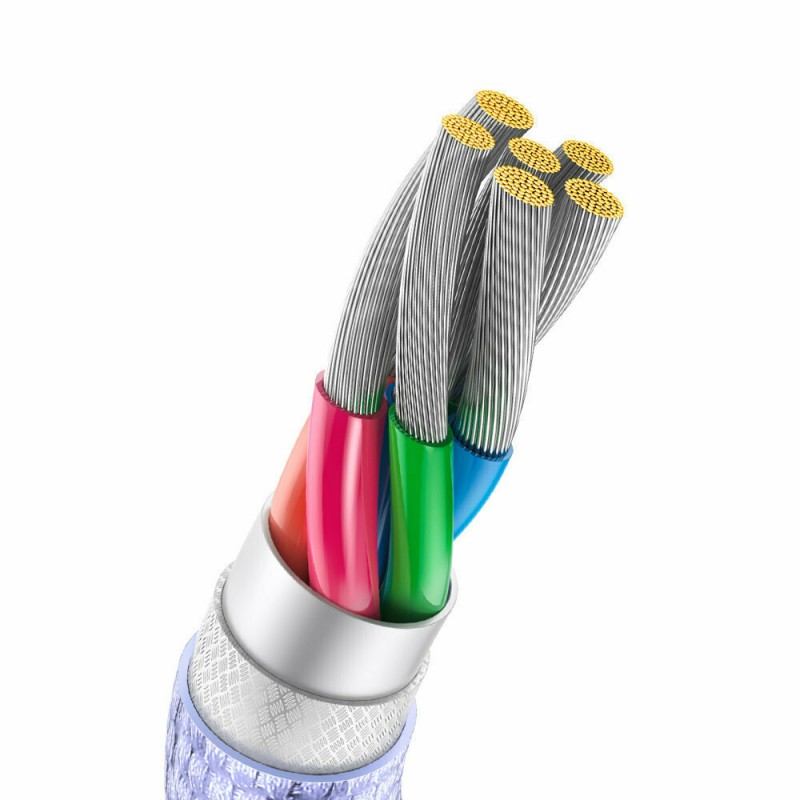 Καλώδιο Data Baseus Crystal Shine USB to Type-C 1.2m Purple (CAJY000405)