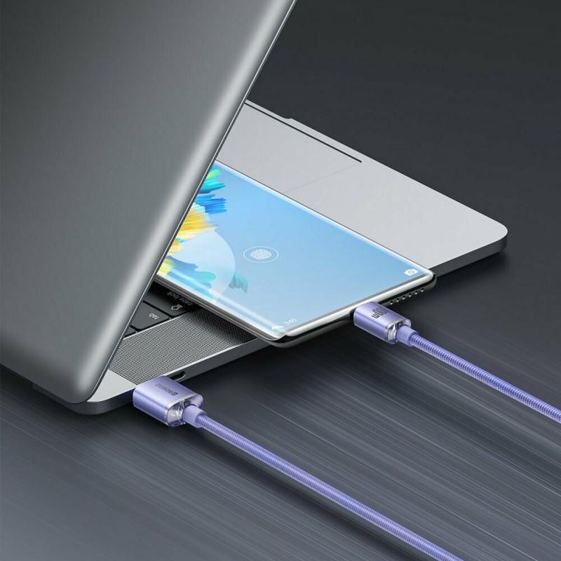 Καλώδιο Data Baseus Crystal Shine USB to Type-C 1.2m Purple (CAJY000405)
