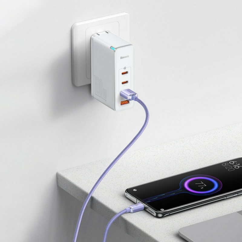 Καλώδιο Data Baseus Crystal Shine USB to Type-C 1.2m Purple (CAJY000405)