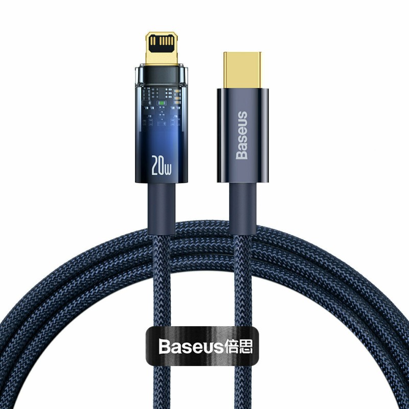 Καλώδιο Data Baseus Explorer Braided CATS000003 Type-C to Lightning 1m Blue (PD20W)