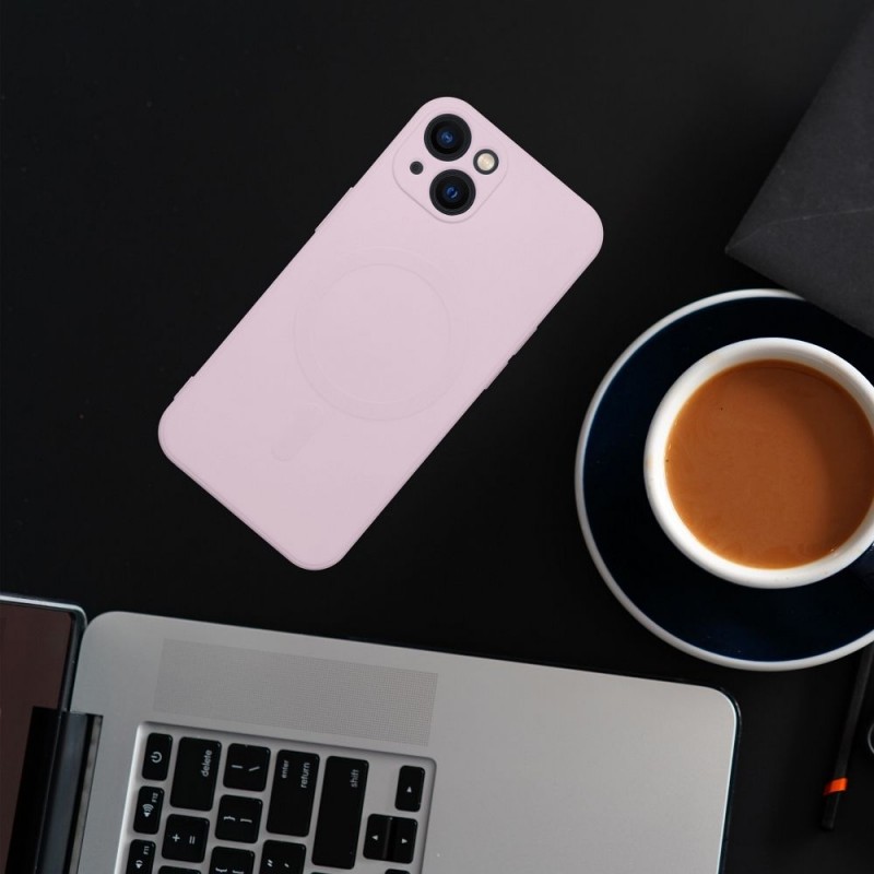 Θήκη Real Smooth Silicone with Magsafe Apple iPhone 12 Pro Max (6.7") Pink 