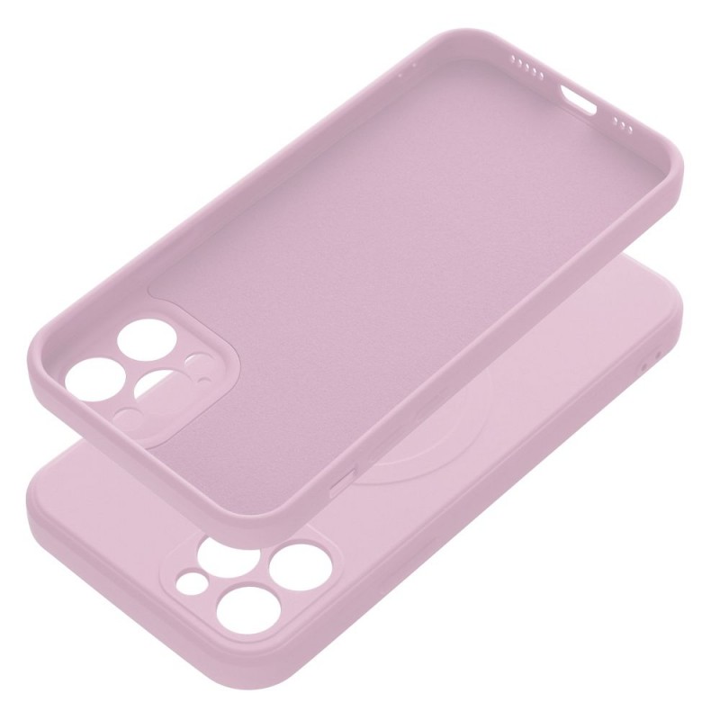 Θήκη Real Smooth Silicone with Magsafe Apple iPhone 12 Pro Max (6.7") Pink 