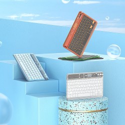 Ασύρματο Πληκτρολόγιο HOCO Bluetooth Keyboard Transparent Discovery S55 Citrus