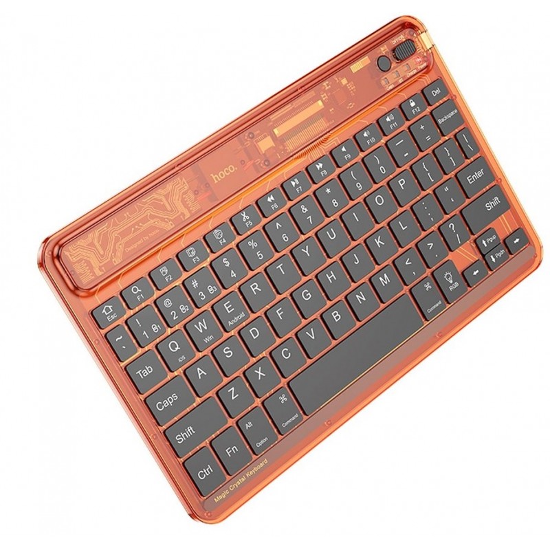 Ασύρματο Πληκτρολόγιο HOCO Bluetooth Keyboard Transparent Discovery S55 Citrus