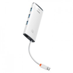 Αντάπτορας Baseus Adapter Hub Lite Series USB-C Docking Station με HDMI White Αντάπτορας Baseus Adapter Hub Lite Series USB-C Docking Station με HDMI White