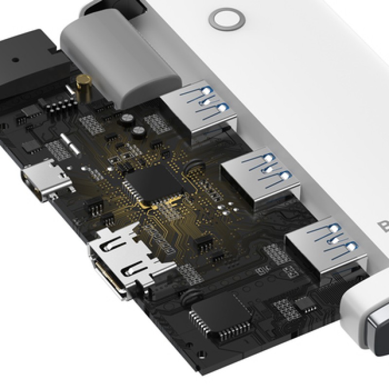 Αντάπτορας Baseus Adapter Hub Lite Series USB-C Docking Station με HDMI White Αντάπτορας Baseus Adapter Hub Lite Series USB-C Docking Station με HDMI White
