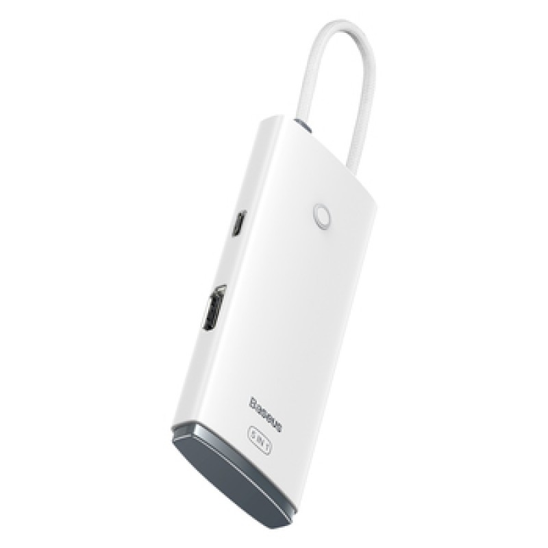 Αντάπτορας Baseus Adapter Hub Lite Series USB-C Docking Station με HDMI White Αντάπτορας Baseus Adapter Hub Lite Series USB-C Docking Station με HDMI White