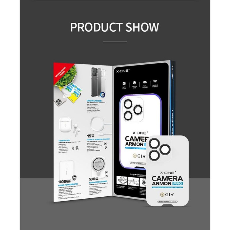 Γυαλί Προστασίας X-ONE Sapphire Camera Armor iPhone14 Pro/14 Pro Max  AntiCrash