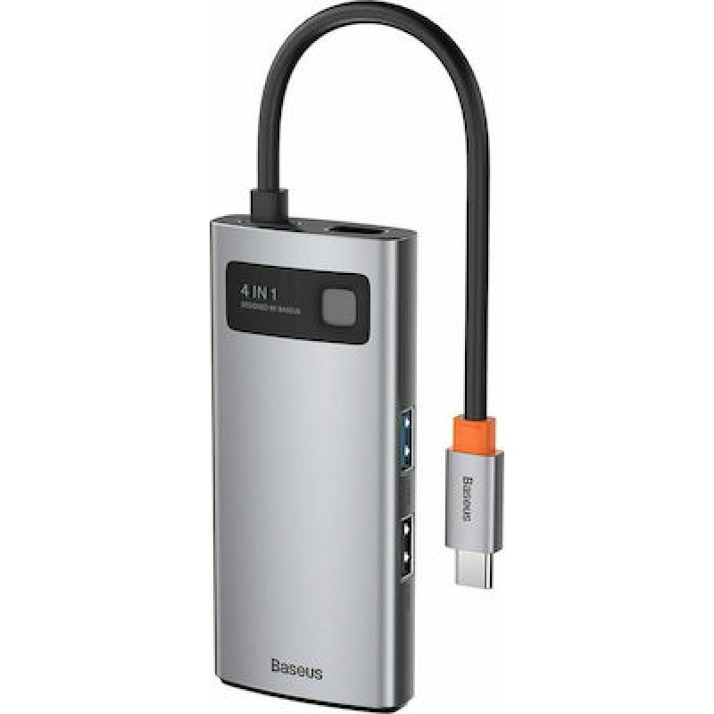 Αντάπτορας Baseus Hub 4in1 Baseus Metal Gleam Series, USB-C to USB 3.0 + USB 2.0 + HDMI + USB-C PD