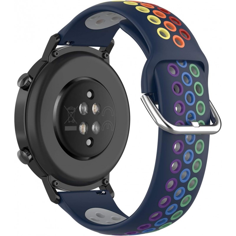 Ανταλλακτικό λουράκι QuickFit Pride Rainbow Blue για Samsung Galaxy Watch5 (40mm & 42mm)/ Watch4 (40mm & 44mm)/ Watch4 Classic (42mm & 46mm)/ Watch3(41mm)/Active 2(40/44mm)/Amazfit GTS 3 (43mm)/GTR(42mm)  (20mm)