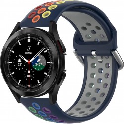 Ανταλλακτικό λουράκι QuickFit Pride Rainbow Blue για Samsung Galaxy Watch5 (40mm & 42mm)/ Watch4 (40mm & 44mm)/ Watch4 Classic (42mm & 46mm)/ Watch3(41mm)/Active 2(40/44mm)/Amazfit GTS 3 (43mm)/GTR(42mm)  (20mm)
