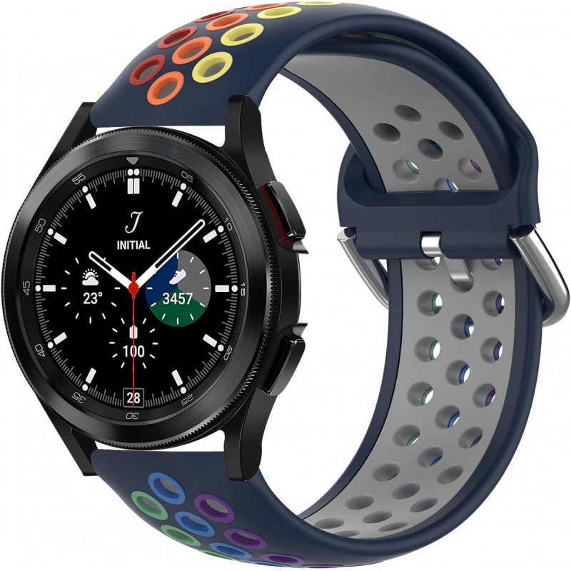 Ανταλλακτικό λουράκι QuickFit Pride Rainbow Blue για Samsung Galaxy Watch5 (40mm & 42mm)/ Watch4 (40mm & 44mm)/ Watch4 Classic (42mm & 46mm)/ Watch3(41mm)/Active 2(40/44mm)/Amazfit GTS 3 (43mm)/GTR(42mm)  (20mm)