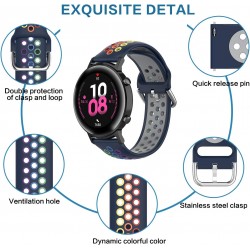 Ανταλλακτικό λουράκι QuickFit Pride Rainbow Blue για Samsung Galaxy Watch5 (40mm & 42mm)/ Watch4 (40mm & 44mm)/ Watch4 Classic (42mm & 46mm)/ Watch3(41mm)/Active 2(40/44mm)/Amazfit GTS 3 (43mm)/GTR(42mm)  (20mm)