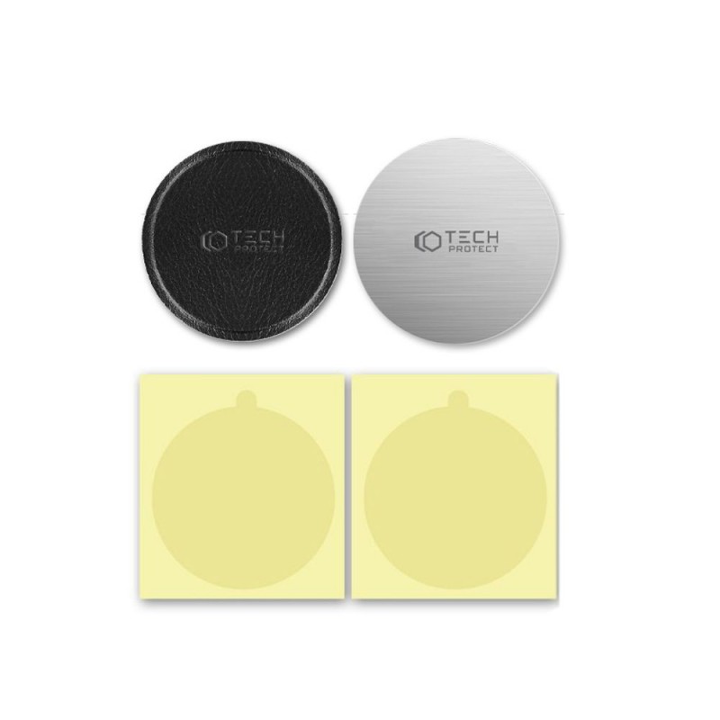 Ανταλλακτικές Μαγνητικές Πλάκες Tech-Protect Metalplate For Magnetic Car Mount (2 τμχ) Black & Silver