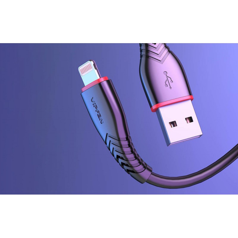 Καλώδιο Data Vipfan Anti-Break X01 USB to Lightning 1m (X01LT) Black