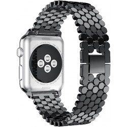 Ανταλλακτικό λουράκι QuickFit Stainless Steel Fish Scale Type Apple Watch 1/2/3/4/5/6/SE/7/8/Ultra (42/44/45/49mm) Black