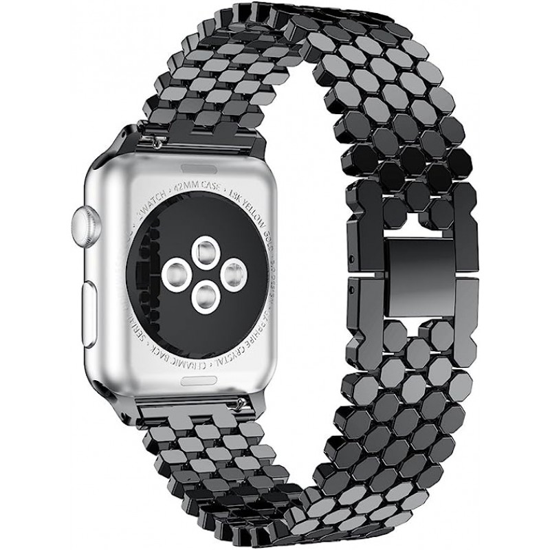 Ανταλλακτικό λουράκι QuickFit Stainless Steel Fish Scale Type Apple Watch 1/2/3/4/5/6/SE/7/8/Ultra (42/44/45/49mm) Black