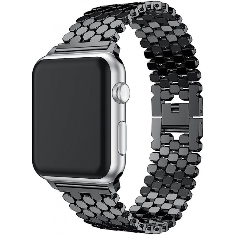 Ανταλλακτικό λουράκι QuickFit Stainless Steel Fish Scale Type Apple Watch 1/2/3/4/5/6/SE/7/8/Ultra (42/44/45/49mm) Black
