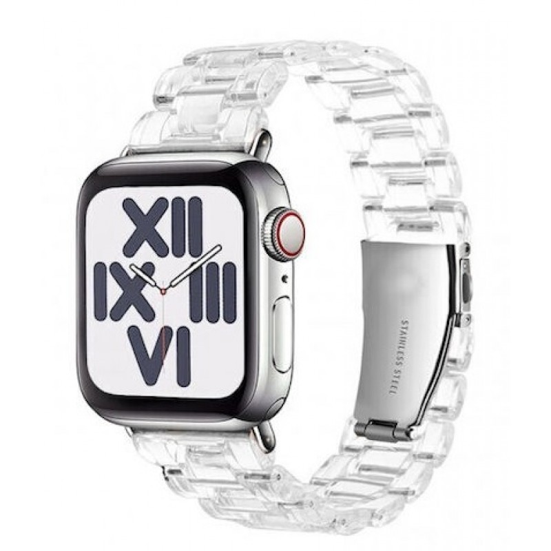 Ανταλλακτικό λουράκι QuickFit Ceramic  Apple Watch 1/2/3/4/5/6/SE/7/8 (42/44/45/49mm) Transparent