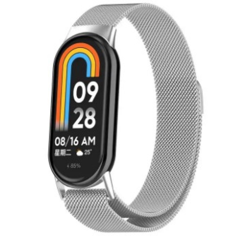 Ανταλλακτικό λουράκι Xiaomi Mi Band 8 / 9 Milanese Silver 