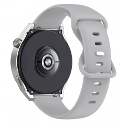 Ανταλλακτικό λουράκι QuickFit Silicone Butterfly Buckle για Samsung Galaxy Watch5 (40mm & 42mm)/Watch4 (40mm & 44mm)/ Watch4 Classic (42mm & 46mm)/ Watch3(41mm)/Active 2(40/44mm)/Amazfit GTS 3 (43mm)/GTR(42mm) Grey (20mm)