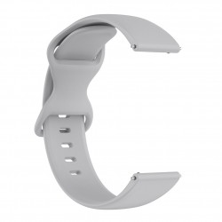 Ανταλλακτικό λουράκι QuickFit Silicone Butterfly Buckle για Samsung Galaxy Watch5 (40mm & 42mm)/Watch4 (40mm & 44mm)/ Watch4 Classic (42mm & 46mm)/ Watch3(41mm)/Active 2(40/44mm)/Amazfit GTS 3 (43mm)/GTR(42mm) Grey (20mm)