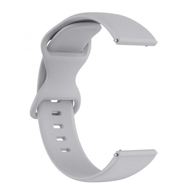 Ανταλλακτικό λουράκι QuickFit Silicone Butterfly Buckle για Samsung Galaxy Watch5 (40mm & 42mm)/Watch4 (40mm & 44mm)/ Watch4 Classic (42mm & 46mm)/ Watch3(41mm)/Active 2(40/44mm)/Amazfit GTS 3 (43mm)/GTR(42mm) Grey (20mm)