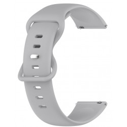 Ανταλλακτικό λουράκι QuickFit Silicone Butterfly Buckle για Samsung Galaxy Watch5 (40mm & 42mm)/Watch4 (40mm & 44mm)/ Watch4 Classic (42mm & 46mm)/ Watch3(41mm)/Active 2(40/44mm)/Amazfit GTS 3 (43mm)/GTR(42mm) Grey (20mm)